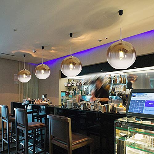 Lumières lustre suspension en verre argent éclairage restaurant moderne - 3
