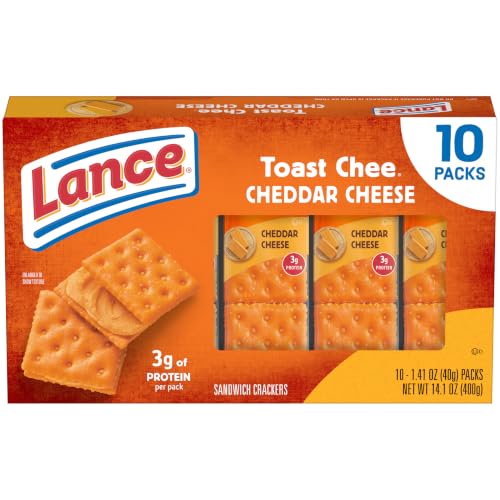Lance ToastChee Cheddar Sandwich Crackers Snack Packs, 10 Count 1.41 Oz