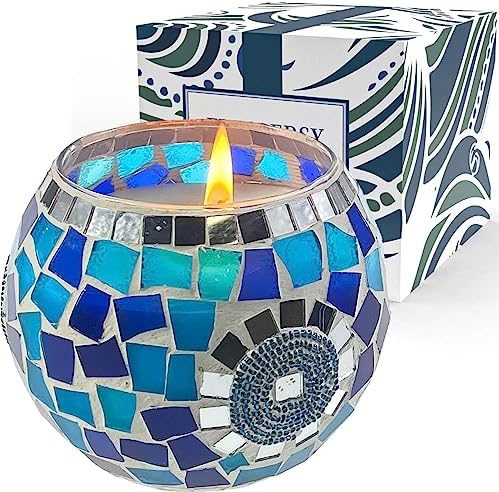 Frespersy Sage & Sea Salt Scented Candles, Candles for Home Scented, Large Jar Candle, Home Candle, Natural Soy Wax & Cotton Wick,60 Hours Burn Time, 11oz, Candles Gifts for Women