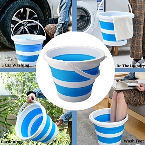 Secchio pieghevole con manico, 15 l, portatile, pieghevole, per campeggio, pesca, giardino e pulizia della casa, design salvaspazio