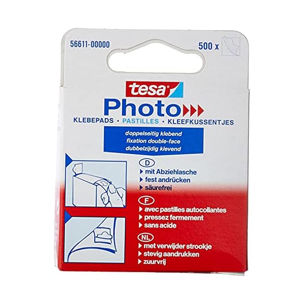 tesa Photo Klebepads - Beidseitig klebend zur Erstellung eines Fotobuches - 500 Stück – Bild 3