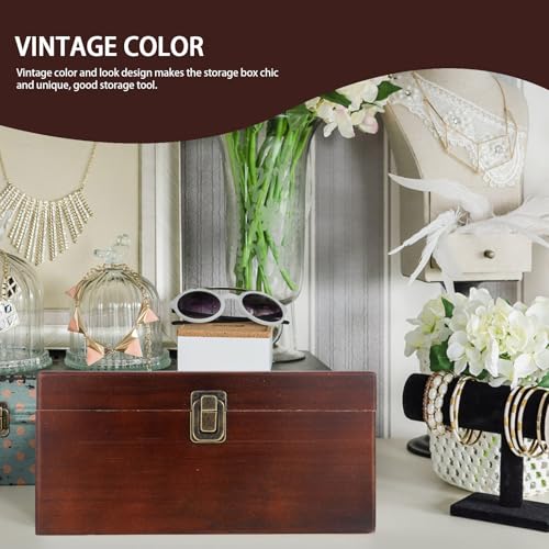 Boîte de rangement bois rétro UKCOCO pour bijoux et petits objets de maison - 5