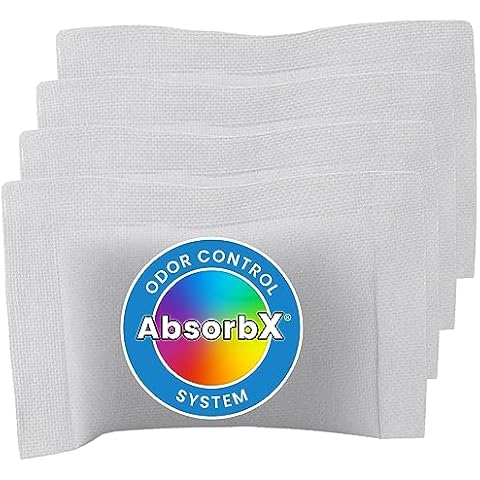 iTouchless 4-Pack AbsorbX Odor Filter Deodorizers, Absorbs Trash Odors, All Natural Activated Carbon, Biodegradable, for use with 8 Gallon and Larger Trash Cans Cover