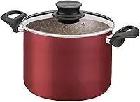 Caldeirão Tramontina Paris em Alumínio com Revestimento Interno e Externo em Antiaderente Starflon Max Vermelho com Tampa de Vidro 18 cm 3,1 L