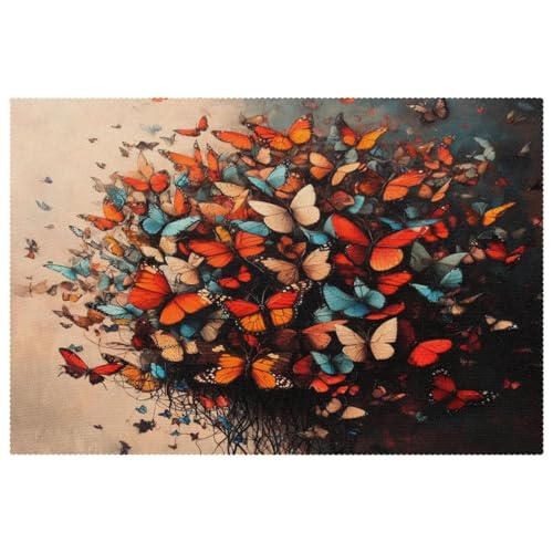 Set de table rectangulaire papillon pour repas de famille chaleureux - 2