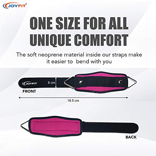 Image of Joyfit Padded Ankle Straps- for Cable Machine, Kickbacks, Glute Workouts, Leg Extensions, Curls & Hip Abductors with Padded Neoprene Support, Ideal for Men & Women [Pair]