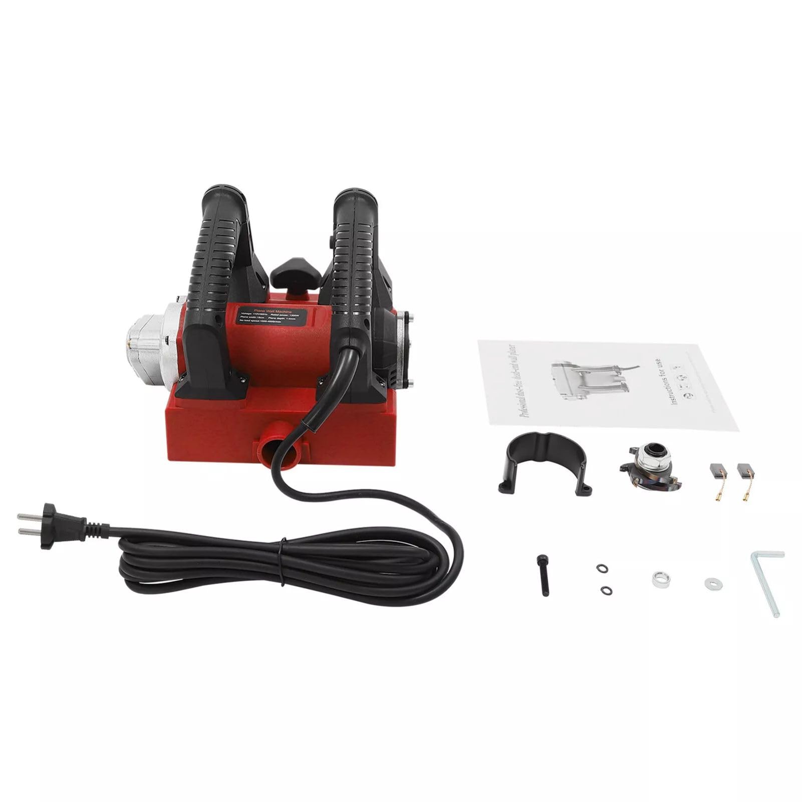 Piallatrice elettrica da parete 1300 W, smerigliatrice a rulli, per calcestruzzo, stucco, verniciatura, 4000 giri/minuto (rosso)