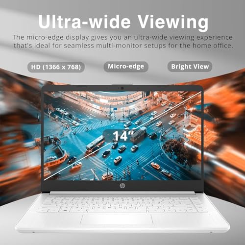 Image of HP Stream 14 inch HD BrightView Laptop, Intel Celeron N4120, 16GB RAM, 128GB eMMC + 128GB SD Card Storage, Intel UHD Graphics, HD Webcam, 1 Year Office 365, Bluetooth, WiFi, HDMI, Win 11s, Silver