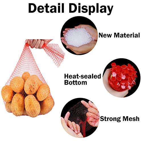 reusable produce mesh bags 24 inch seafood boil bags for crab clam shellfish crawfish cooking onion potato storage eco-friendly fruit vegetable produce packaging supplies net 100pcs-red