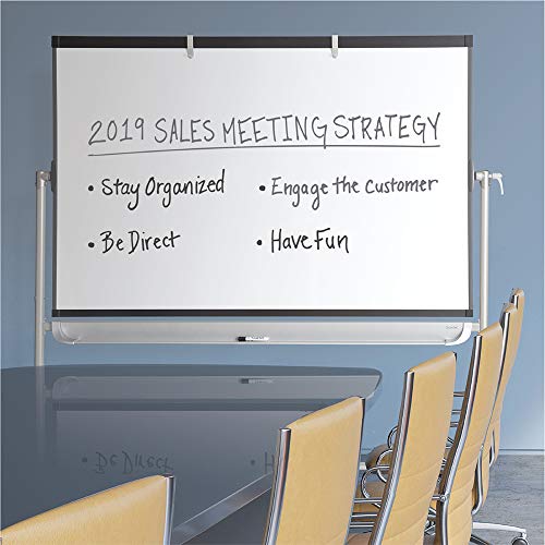 Quartet Easel, Magnetic, 6' x 4', Reversible, Whiteboard/Flipchart, Prestige 2 Mobile Presentation, Graphite Frame (ECM64P2)