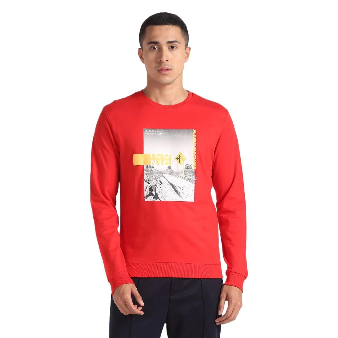 flying machine Men's Regular Fit Sweatshirt| Printed-picture-37