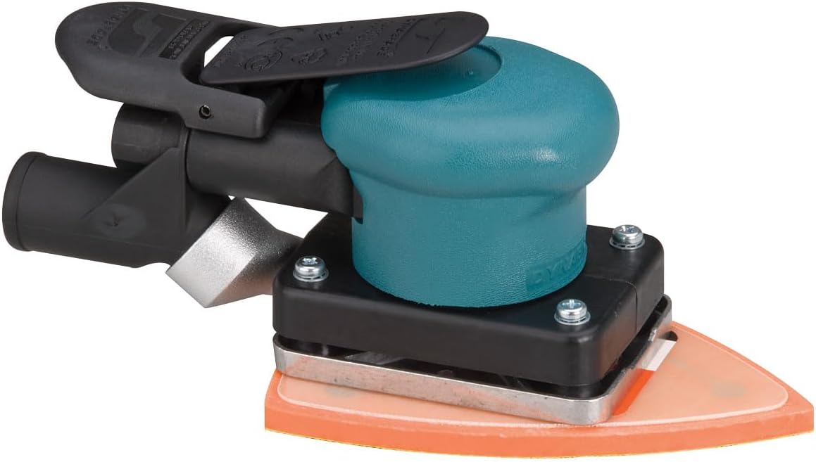 Dynabrade 58506 3-7/8" W x 5-5/8" L (99mm x 143mm) Dynabug II Orbital Sander, Central Vacuum, .15 hp, 10000 rpm, 3/32" (2mm) Dia. Orbit, Rear Exhaust