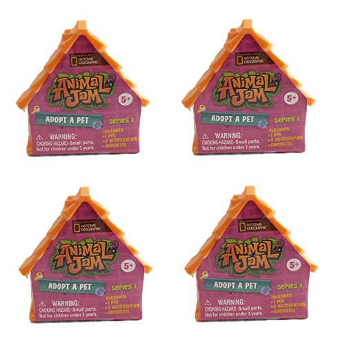 Nat Geo's Animal Jam Adopt A Pet Minifigures. Set of 4 Blind Houses.