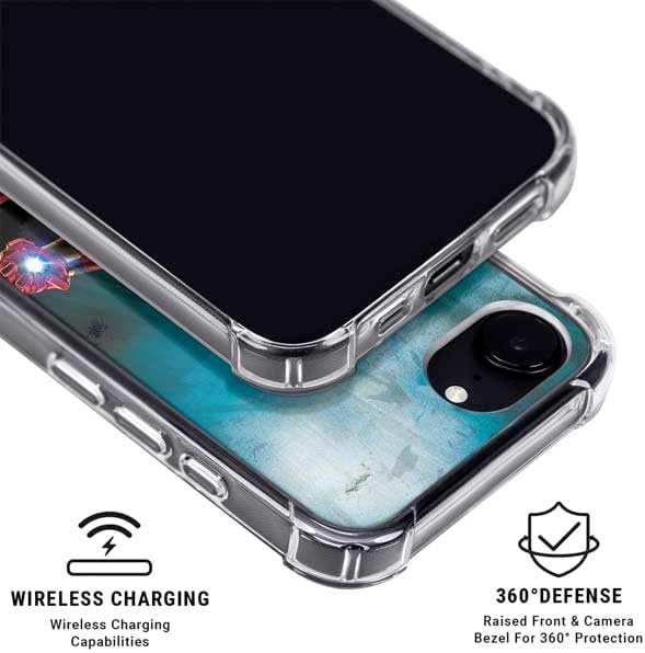 Skinit Clear Phone Case Compatible with iPhone 16e - Officially Licensed Marvel Iron Man Repulsor Blast Design