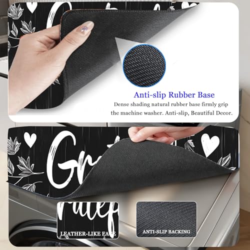 Image of Washer and Dryer Covers for the Top, Non-slip Dryer Top Protector Mat, Dust-proof Washing Machine Cover, 23.6 inch x 19.7 inch (Black, 23.6 inch x 19.7 inch)
