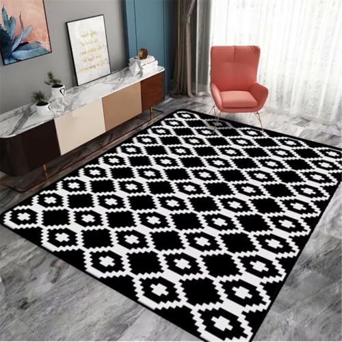 Tapis chambre ado fille coloré et noir et blanc grand format - 2
