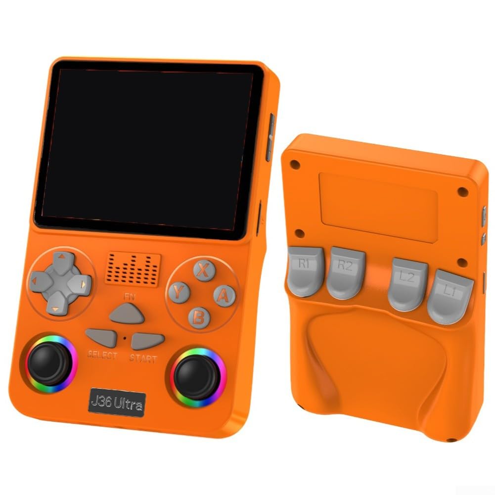 Console di gioco portatile retrò con multiplayer WiFi, dispositivo di gioco portatile HD open source, joystick wireless nostalgico per viaggi (arancione)
