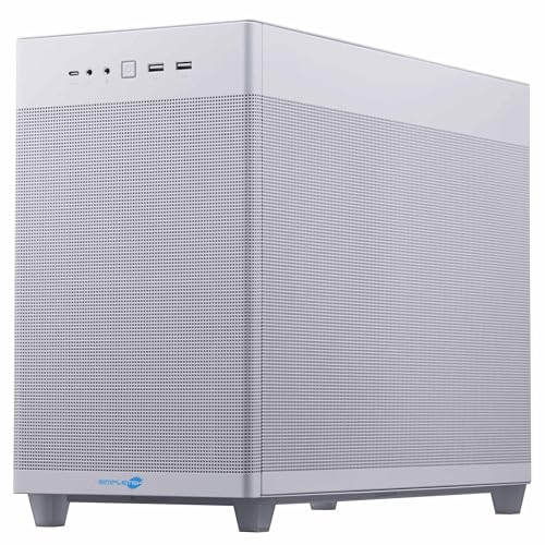 Caja PC blanca Mesh Micro-ATX SIMPLETEK con ranura ATX y USB 3.2 4