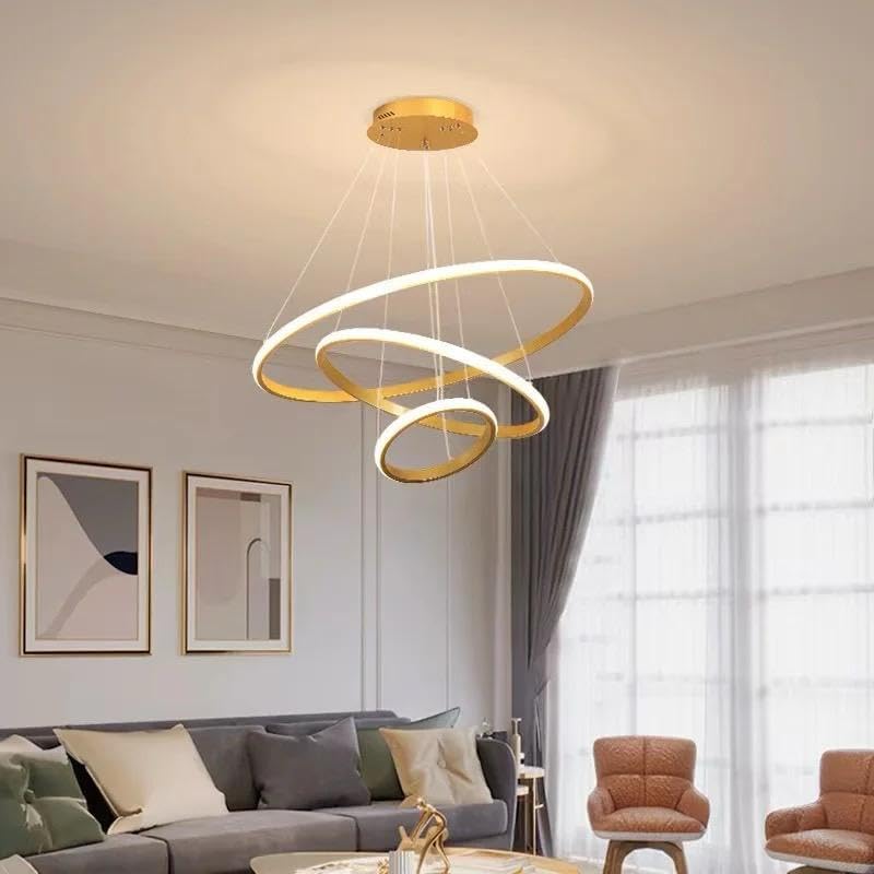 Image of Mahganya Metal Modern Ring Chandelier (3 Ring Light)