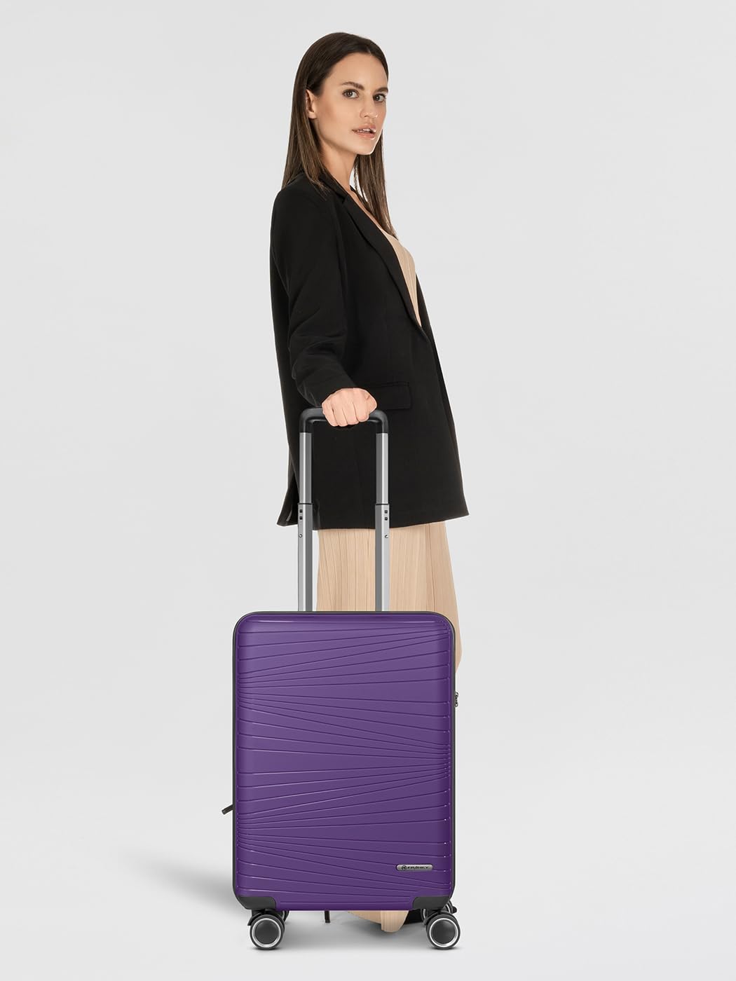 Franky Dallas 3.0 walizka na kółkach z twardą obudową, 4 rolki, purpurowy, Koffer S 55 cm, Walizka z podwójnymi kółkami i zamkiem TSA