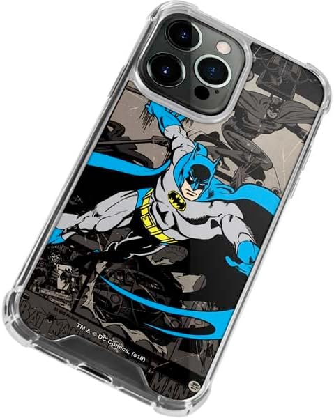 Skinit Clear Phone Case Compatible with iPhone 15 Pro - Officially Licensed DC Comics Batman Classic Art Design