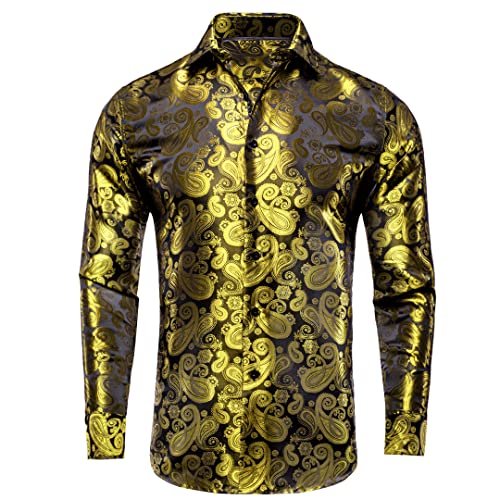 Chemise à manches longues en soie jacquard pour homme Suwequest Cy-1609 taille S