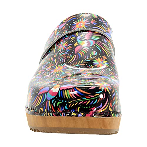 Image of Bjork Maja Wood Open Back Leather Clogs