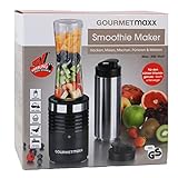 GOURMETmaxx Smoothie Maker 300 W in Edelstahl/Schwarz mit Becher to go