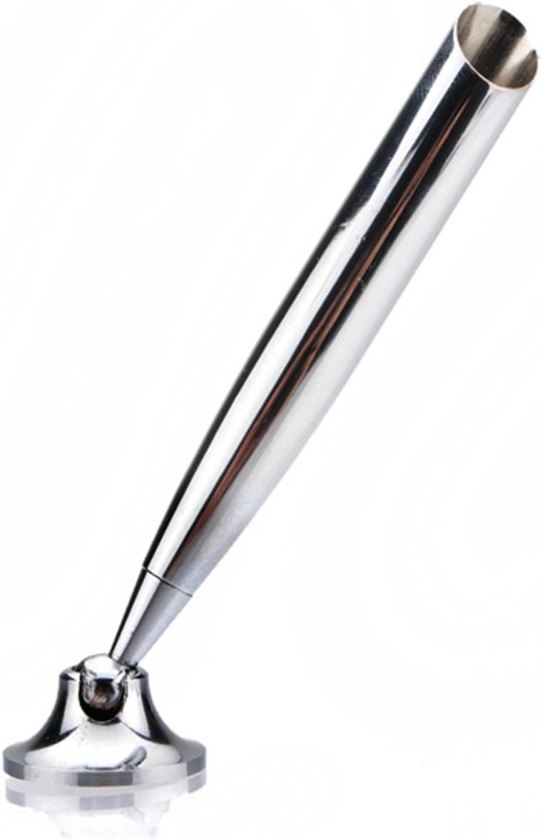 Desktop Pen Pencil Holder Sliver Ball Point Swivel Stand Funnel
