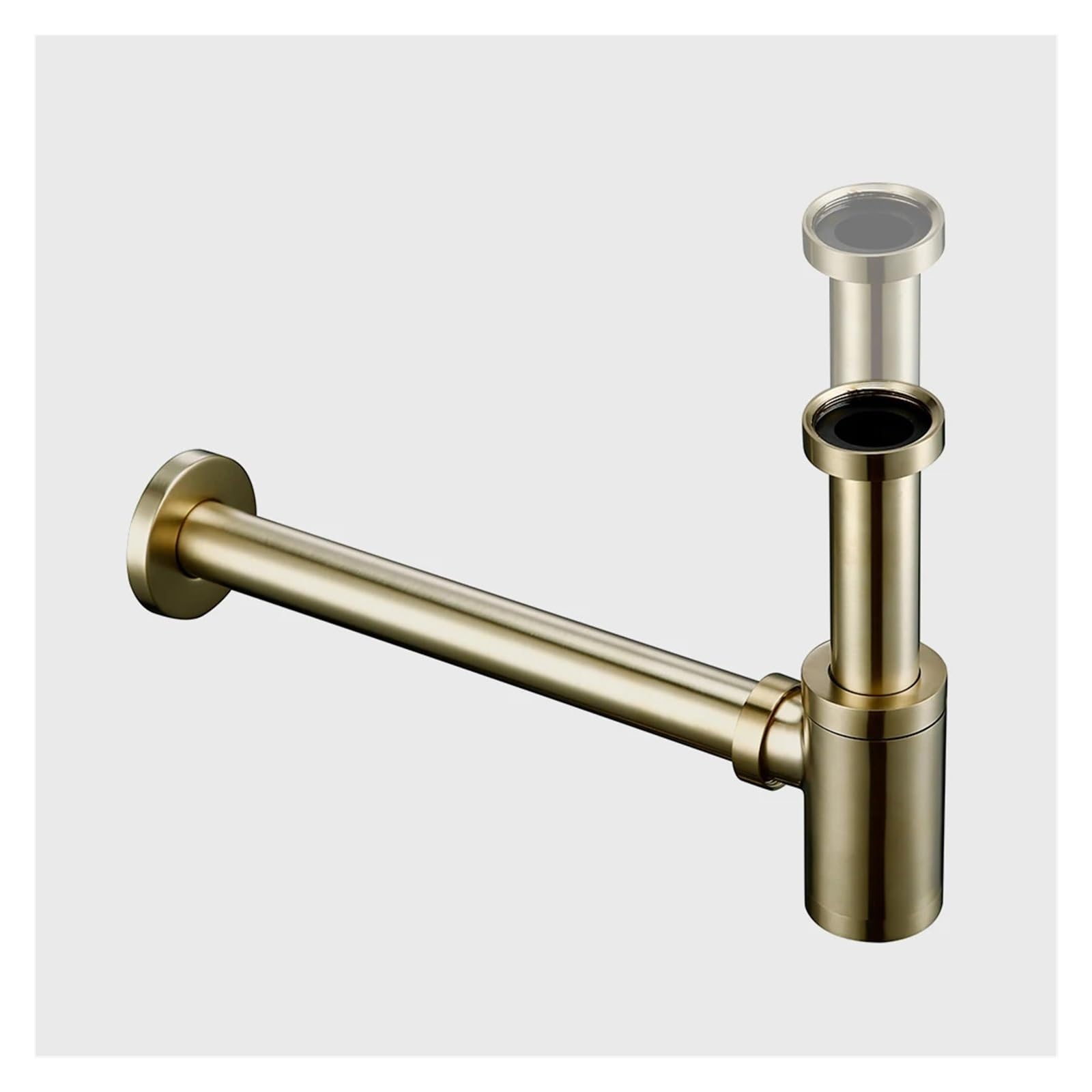 1 pièces bassin vidange des déchets plomberie p-piège salle de bains évier Siphon Drain égout tuyau Kit laiton corps mur Pour Bain(MATTE BLACK)