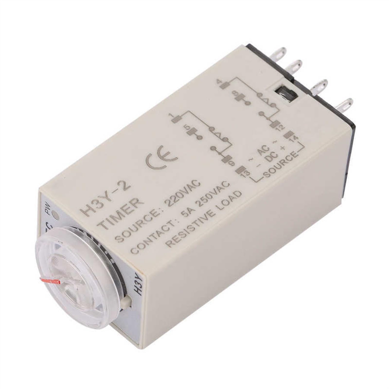 AC 220V H3Y-2 Temporizador Relé de tiempo 0-10 segundos 10s 10seg Relé de tiempo Bajo consumo de energía Relé temporizador de retardo