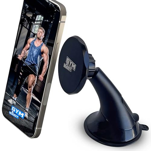 Gym Buddy Universal Magnetic Car Mount - Extra Strong Suction Cup Phone Holder - Portable Electronic Device Mount