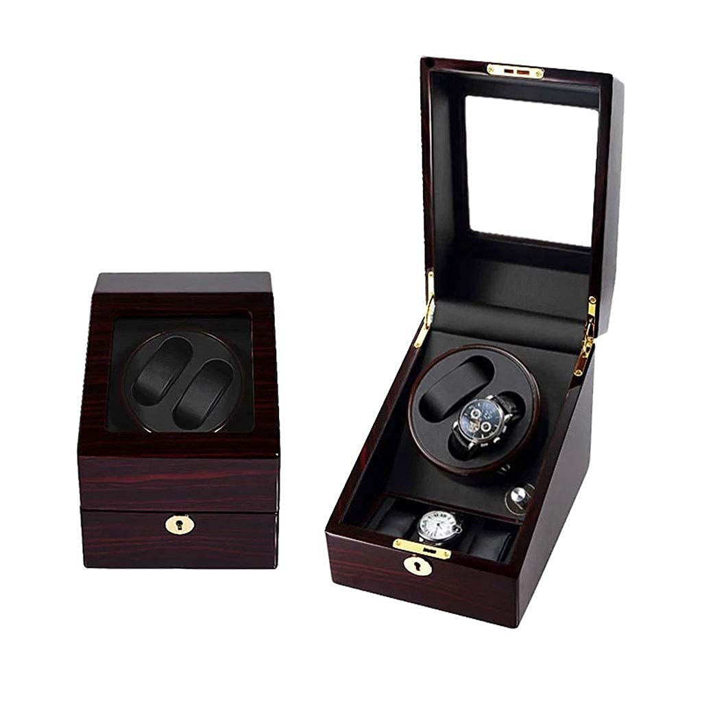 QUSYZD Watch Winder Rectangle Automatic Watch Winder Wooden 2+3 Watch Storage Box Mute Motor 5 Roating Mode Antimagnetic ed Watch Winder,D-A