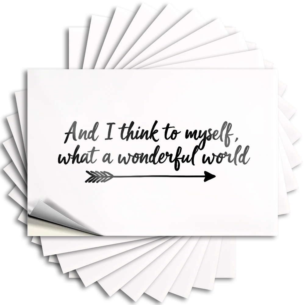 Stickers Winter Vinyl Decals, Kitchen Accessories Decor Waterproof Water Stickers for Water Bottle | and I Think to Myself, What A Wonderful World Perfect for Coffee Laptop Decor(6X9CM)