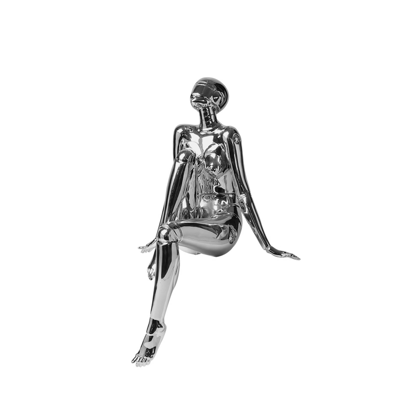 Whbbbj Women's Silver Statue, Nude Mannequin, Sitting Posture Mannequin, Sitting Sculpture, Resin Crafts Decor, Sexy Body Sculpture Figurines, For Home Office Art Decoration(Silver)