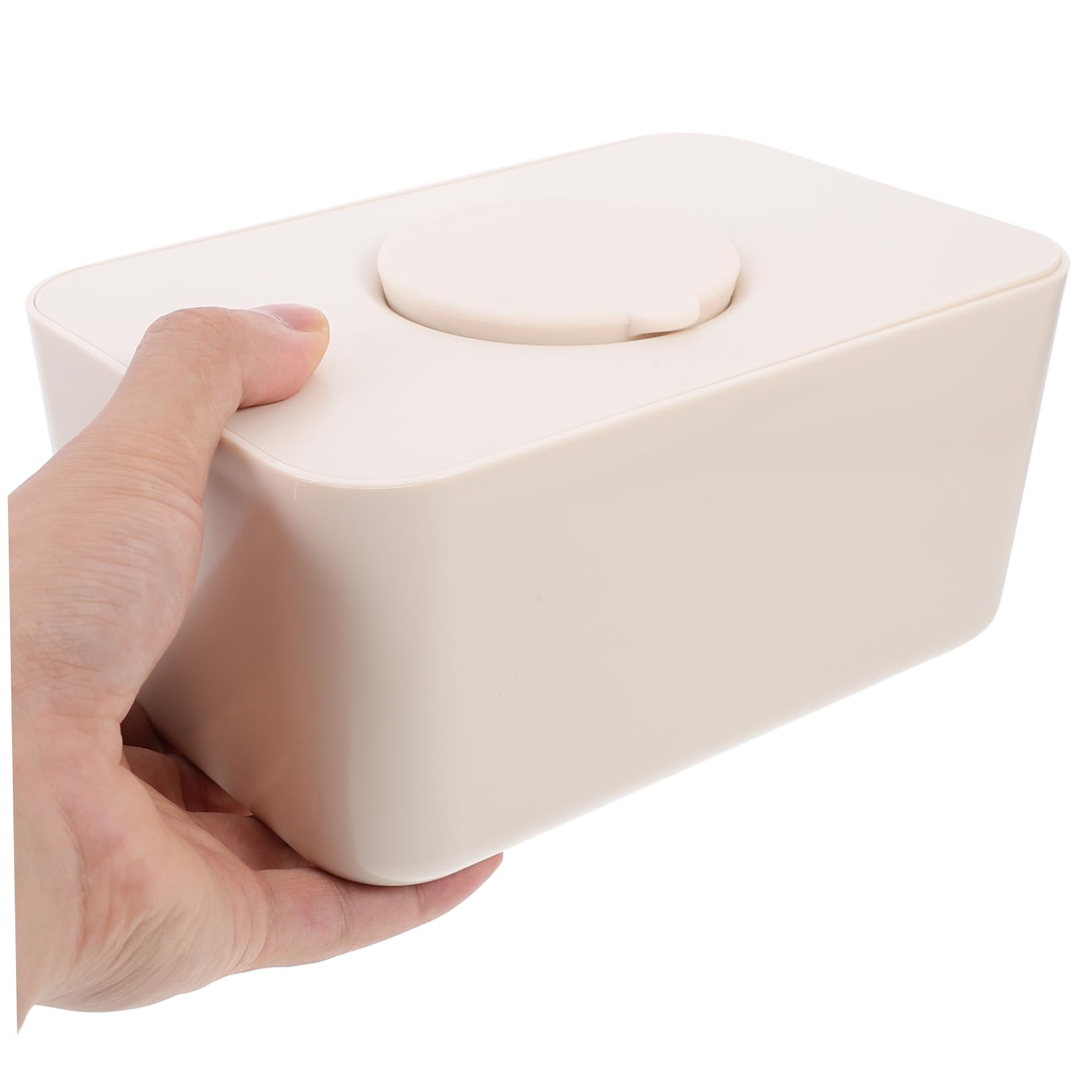 Feuchttücherbox mit Deckel Wiederverschließbarer Silikonhalter für Babys Kompakte Aufbewahrung in Beige Universeller Feuchttuchspender für Zuhause und Unterwegs