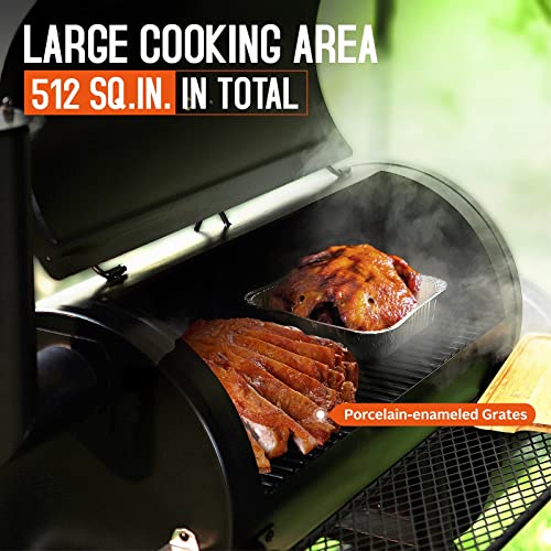 Image of Sophia & William Charcoal Grill with Offset Smoker, 512 Square Inches Outdoor BBQ Grill Offset Charcoal Smoker for Patio, Garden, Picnics, Camping, Backyard Cooking, Black
