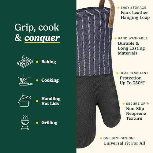 Image of Cuisinart Heritage Kitchen Oven Mitts, Heat-Resistant, 2-Pack, 7 inchx13 inch