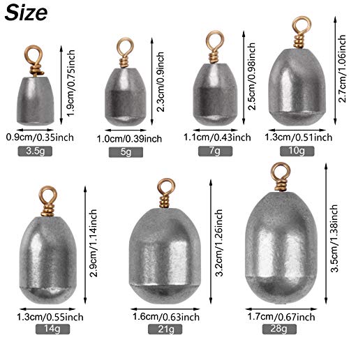 image for JSHANMEI Fishing Weights Sinkers –Fishing Sinker Iron Weight Bass Ca