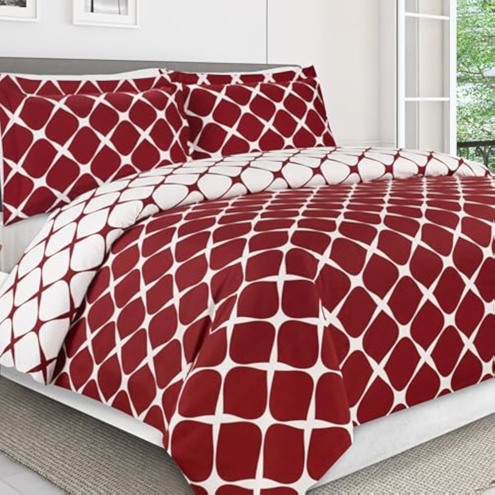 Luxury 3-Piece Reversible Duvet Cover Set - 1500 Microfiber