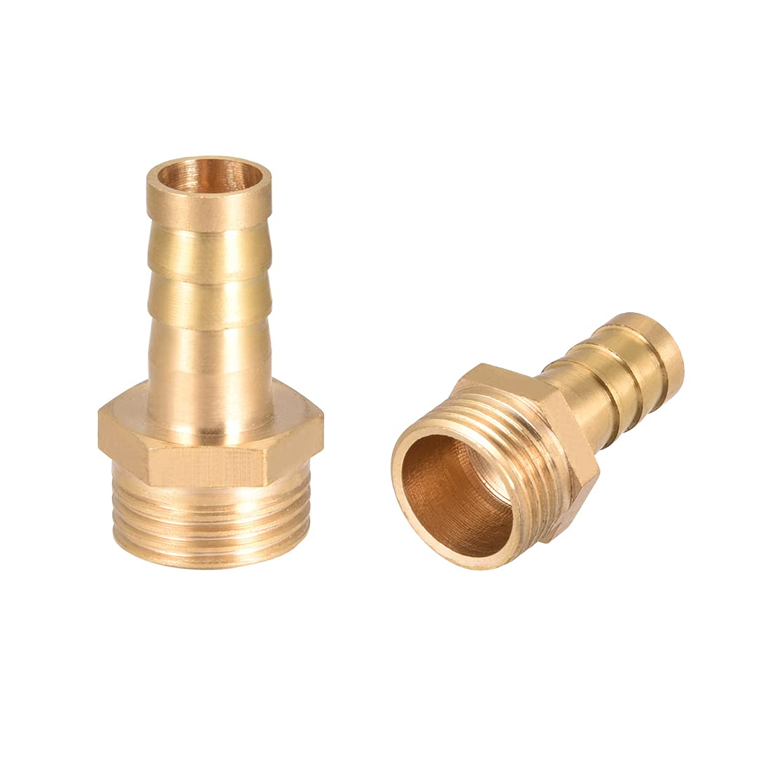 2 Stück Messing Schlauchstutzen – 10 Mm Gewellt, G3/8 Gewinde, Mit Edelstahlklemmen & PTFE-Band | Für Luft- & Ölleitungen