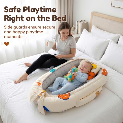 Image of StarAndDaisy Baby Nest /Sleeping Bed for New Born Boy & Girl Soft & Comfortable Baby Beddig Set for 0-12 Months /Foldable & Washable, Baby Sleeping Bag Set.