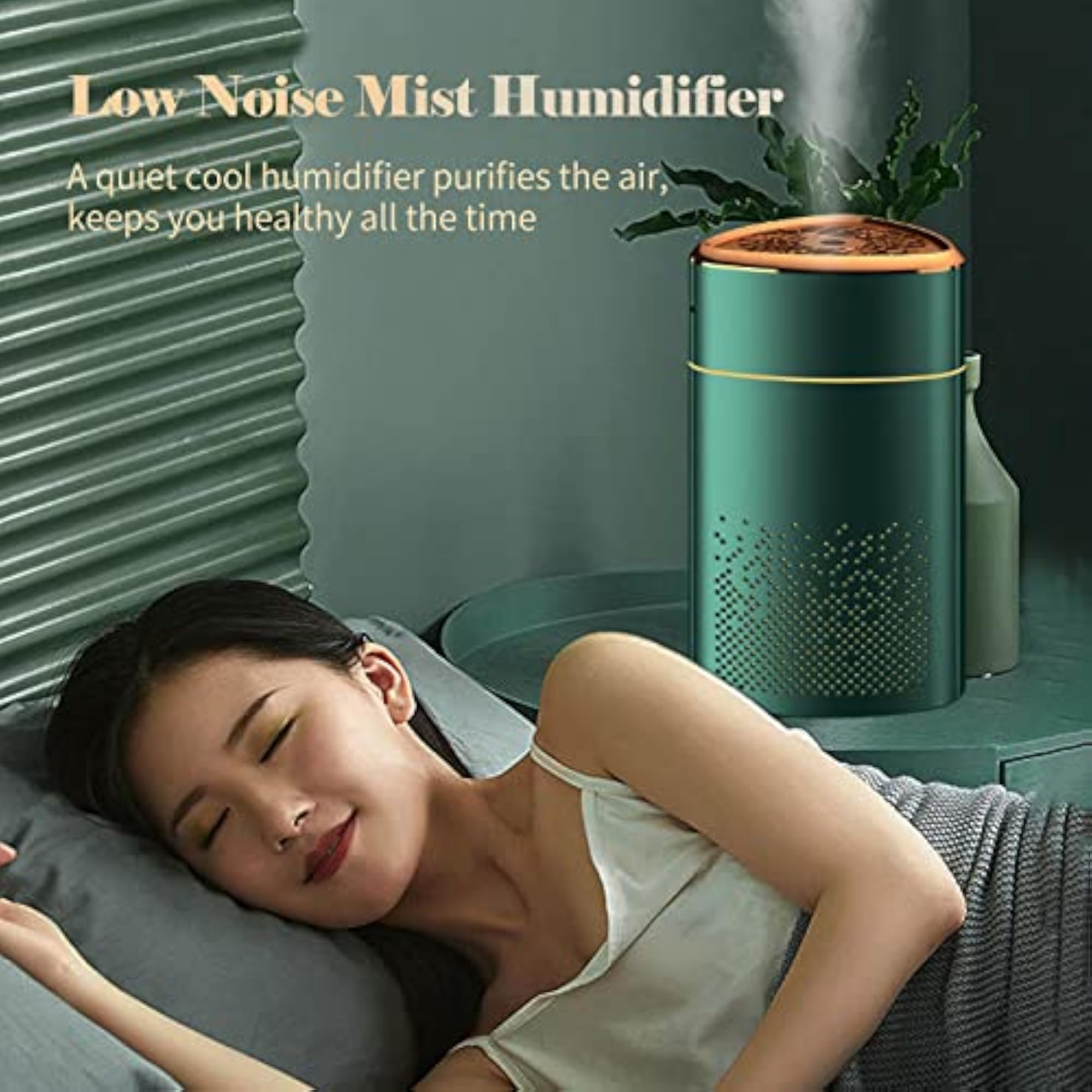 Mist Humidifier with Colorful Night Light, USB Powered