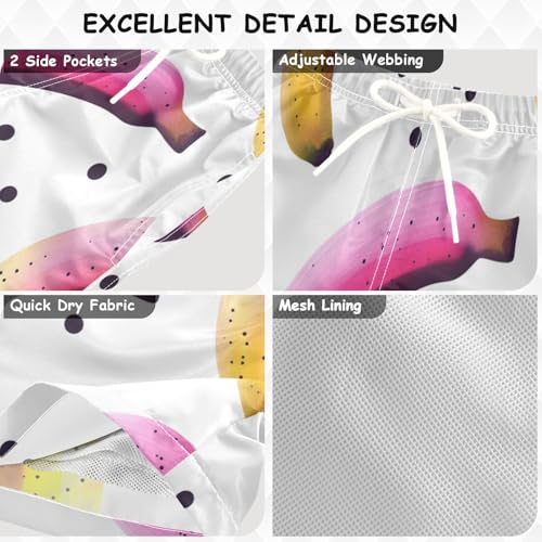 Boys Beach Board Shorts Banana Graphic Fruit Swim Trunk Teen Swimwear3