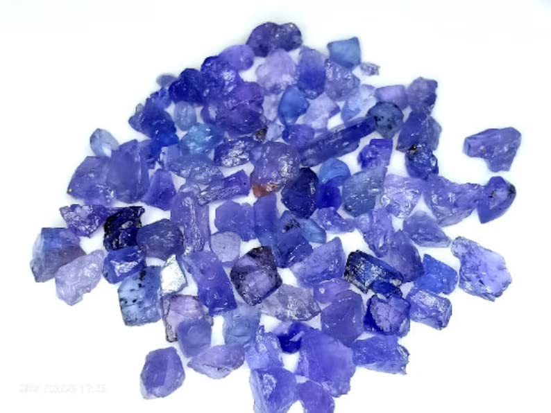 Miniatura 3 de COLORGEMSTONE 70 Carat Natural Raw Tanzanite Stone, Rough Crystals for Jewelry Making, Tiny Rough Chakra Healing Gemstones, Birthstone, Loose