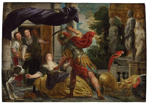 Lienzo de pared de Circe y Ulises, réplica de Jacob Jordaens para decorar el hogar, 60x90cm