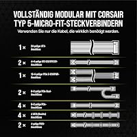 Corsair RM1200x Shift, Vollmodulares ATX-Netzteil, Modulare Seitenschnittstelle, ATX 3.1 & PCIe 5.1-kompatibel, Null-Drehzahl-Lüftermodus, 105°C-Kondensatoren, 80 Plus Gold-Effizienz, Schwarz – Ansicht 7