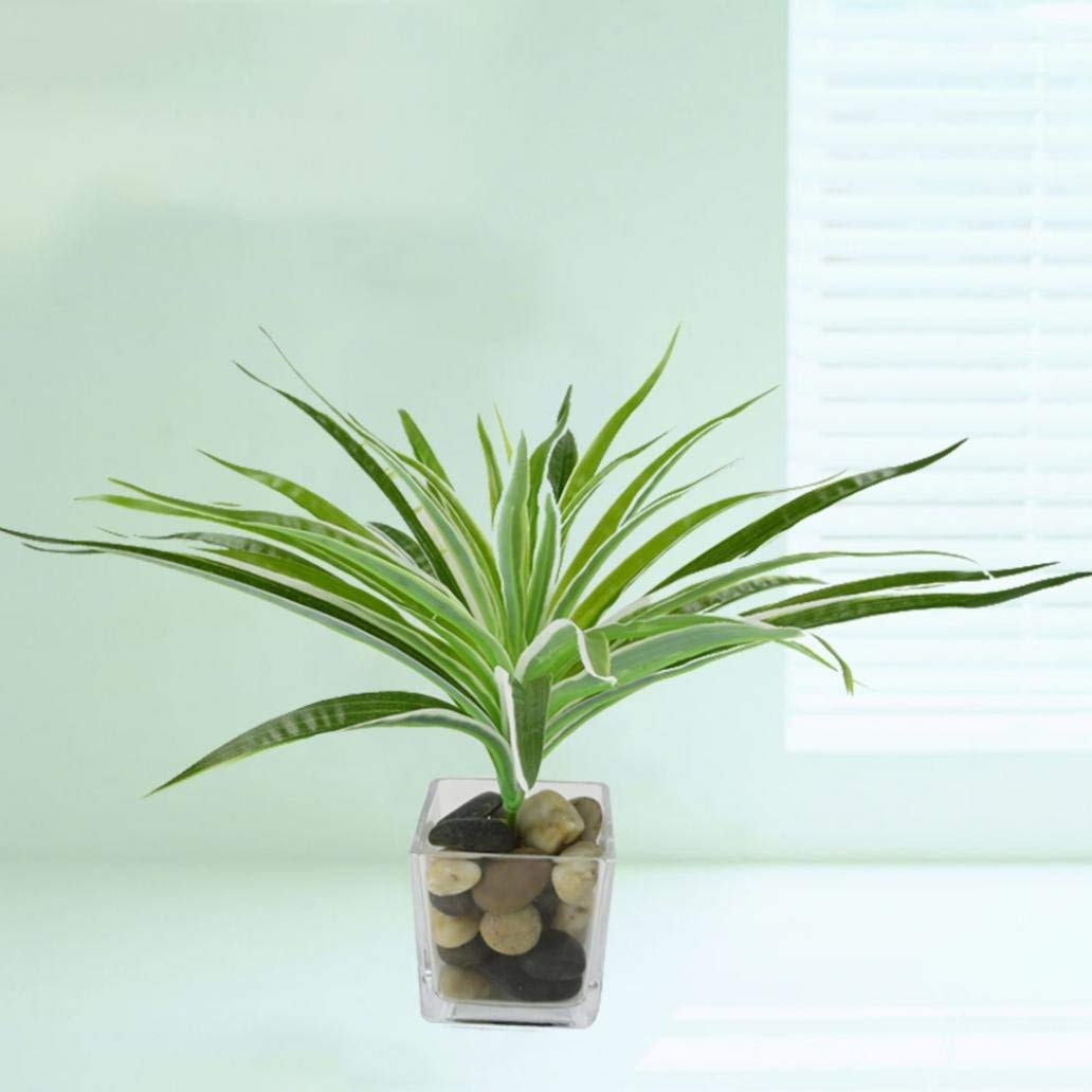 Amazon.de: Knstliche grne grne lange Bltter Klammerpflanze Gras Pflanze  Home Bonsai Dekor Entzckende Qualitt