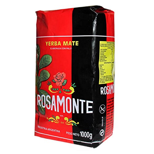 Rosamonte - Yerba mate (con tallos), 2 kg 1 kg (Pack of 6)