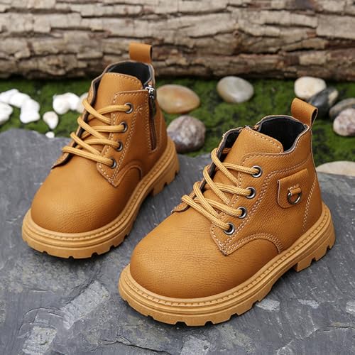 Girls Ankle Boots Side Zipper Combat Shoes Lace Up Short Boots Fall Winter Warm Waterproof Booties2